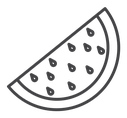Watermelon Black Outline icon