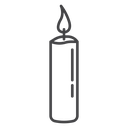 Wax Drip Candle Black Outline icon