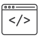 Web Development Black Outline icon