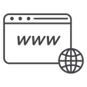 Website Browser Globe Black Outline icon