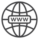 Website Globe Black Outline icon