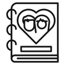 Wedding album Black Outline icon