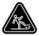 Wet floor sign icon