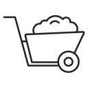 Wheelbarrow cart icon