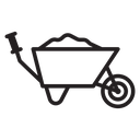 Wheelbarrow unloading icon