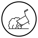 Wheelbarrow unloading icon