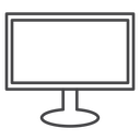 Widescreen Monitor Stand Black Outline icon