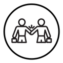 Win-win business deal icon
