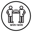 Win-win business deal icon