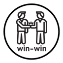 Win-win business deal icon