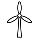 Wind turbine Black Outline icon