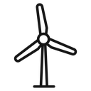 Wind turbine Black Outline icon