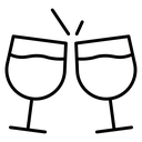 Wine toast Black Outline icon