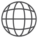 Wireframe Globe Black Outline icon