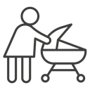 Woman with Baby Stroller icon