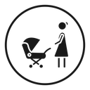 Woman with Baby Stroller icon