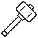 Wooden Mallet, Hammer Line icon