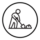 Worker digging icon