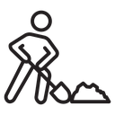 Worker digging icon