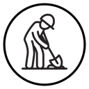 Worker digging icon