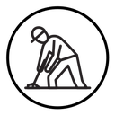Worker digging icon