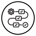 Workflow process Black Outline icon