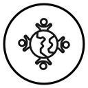 World population Black Outline icon