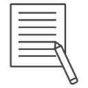 Writing Pen Document Black Outline icon