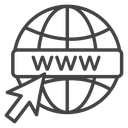 WWW Globe Cursor Black Outline icon