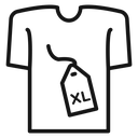 XL Shirt Size Black Outline icon