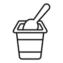 Yogurt container with a spoon icon
