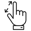 Zoom Gesture Black Outline icon