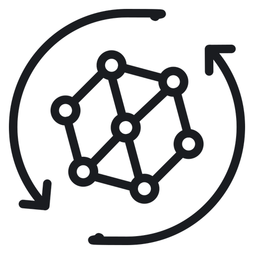 Product Prototype Node Network black outline icon